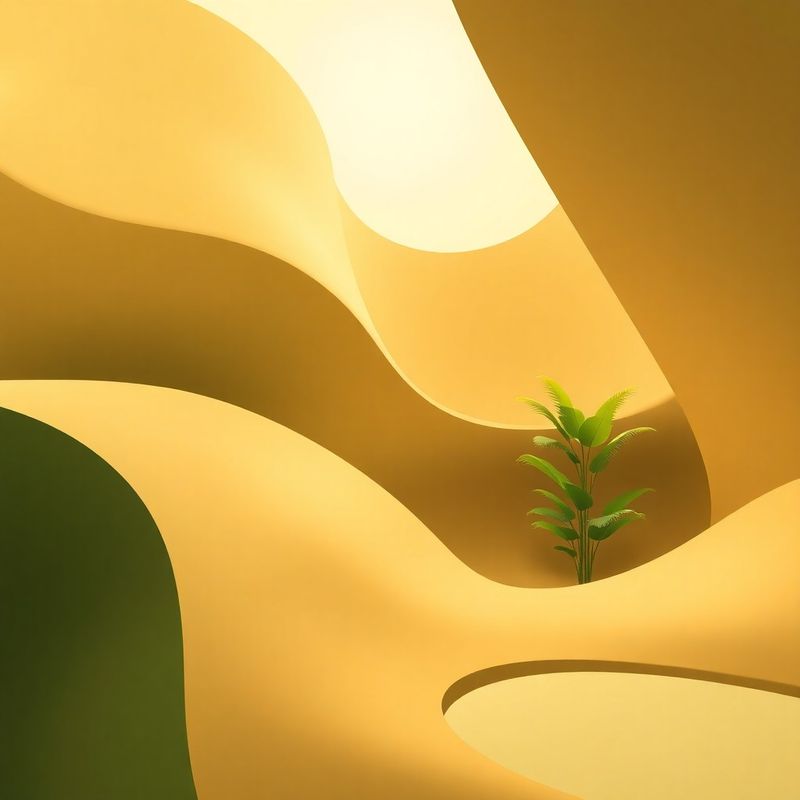Composição abstrata em areia e verde-oliva representando fluxos de conversa